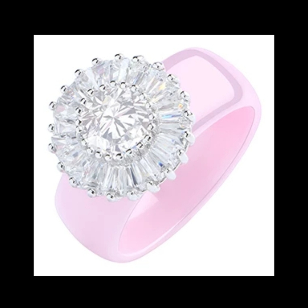 Ceramic Diamond Ring.  S8